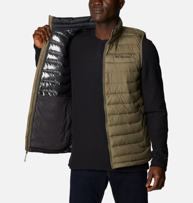 Men's Powder Lite II Insulated Vest, Color: Stone Green, image 5