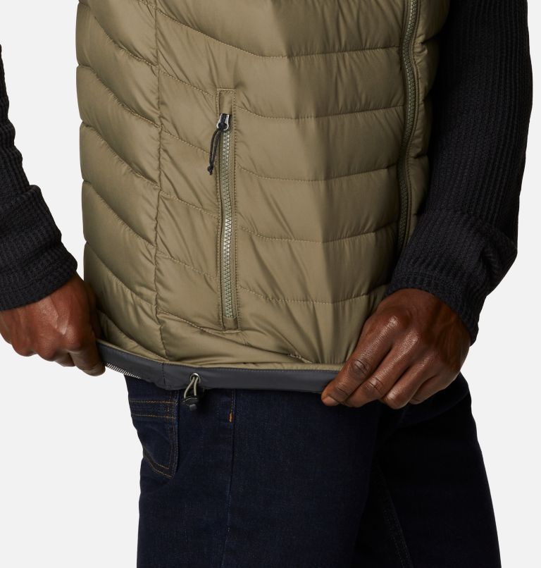 Men's Powder Lite II Insulated Vest, Color: Stone Green, image 6