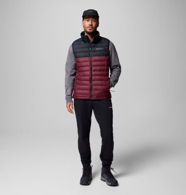 Gilet Isolé Powder Lite II Homme, Color: Rich Wine, Black, image 2