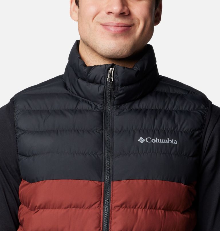 Men's Powder Lite II Insulated Vest, Color: Spice, Black, image 4