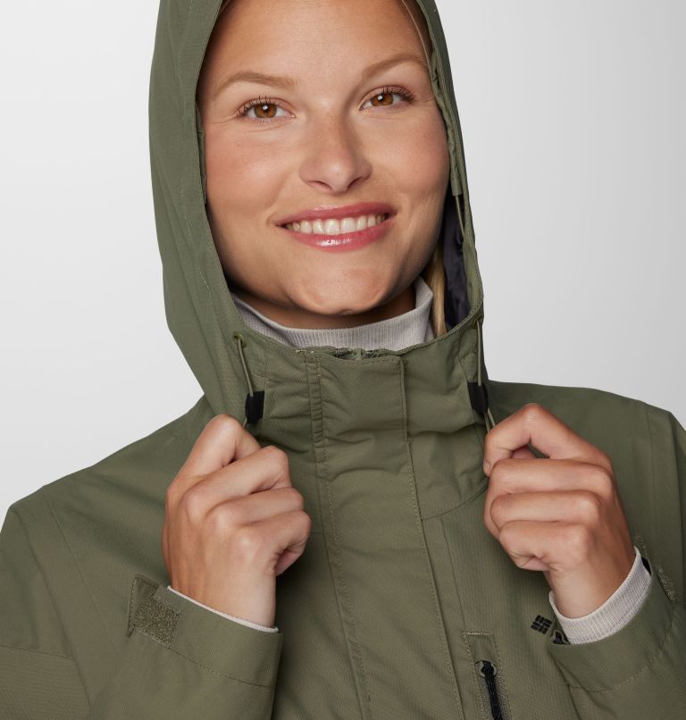 Green women's jacket with hood online