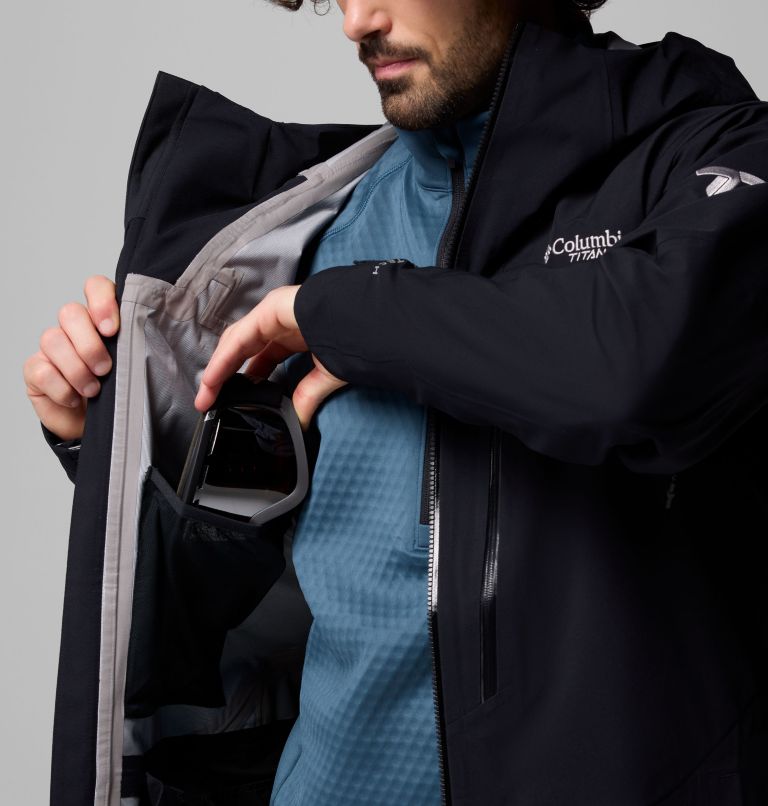 Men's Platinum Peak II 3L Waterproof Ski Shell, Color: Black, image 5