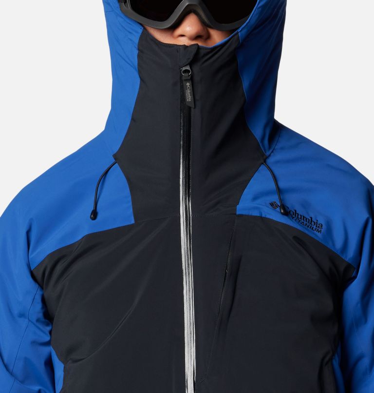 Men's Cirque Bowl Waterproof Insulated Ski Jacket, Color: Black, Mountain Blue, image 4