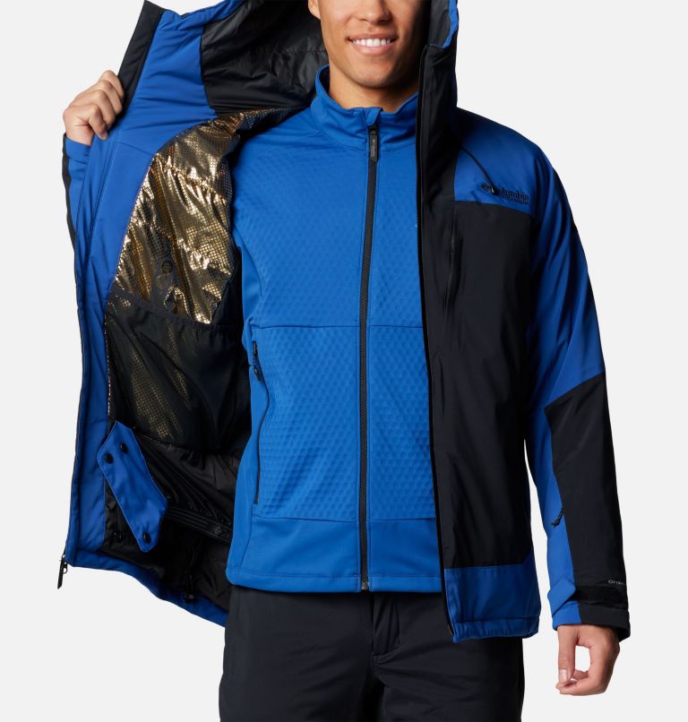 Men's Cirque Bowl Waterproof Insulated Ski Jacket, Color: Black, Mountain Blue, image 5
