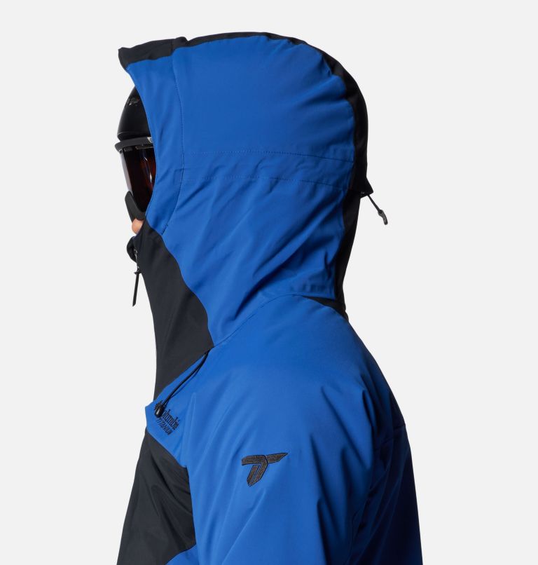 Men's Cirque Bowl Waterproof Insulated Ski Jacket, Color: Black, Mountain Blue, image 8