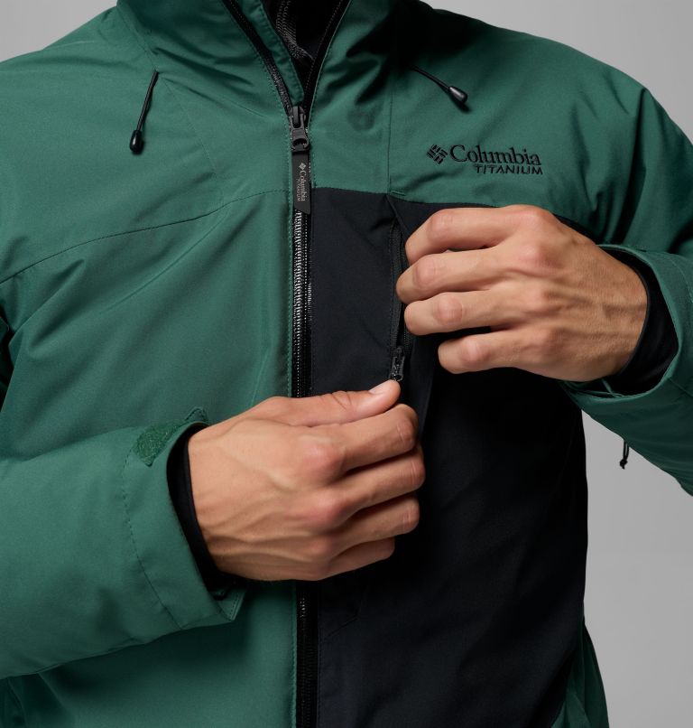 Men's Winter District III Jacket, Color: Rain Forest, Black, image 13