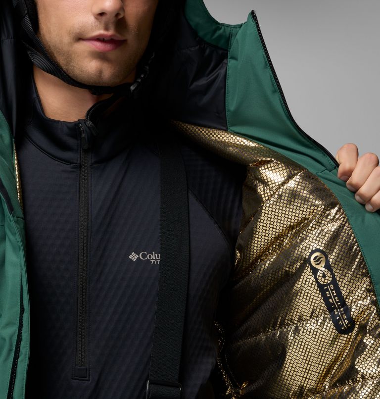 Men's Winter District III Jacket, Color: Rain Forest, Black, image 14
