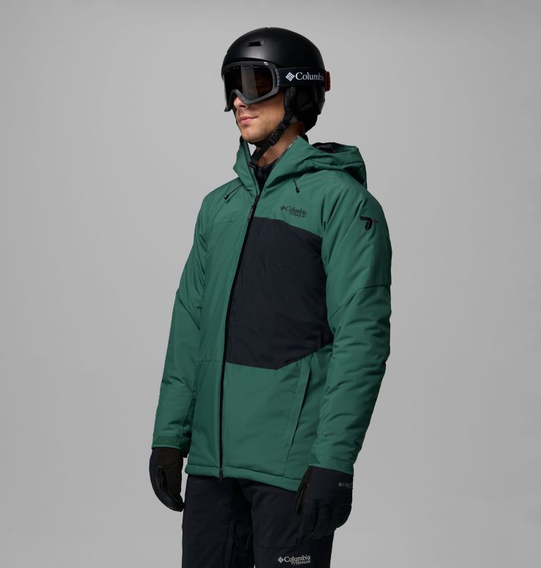 Men's Winter District III Jacket, Color: Rain Forest, Black, image 4