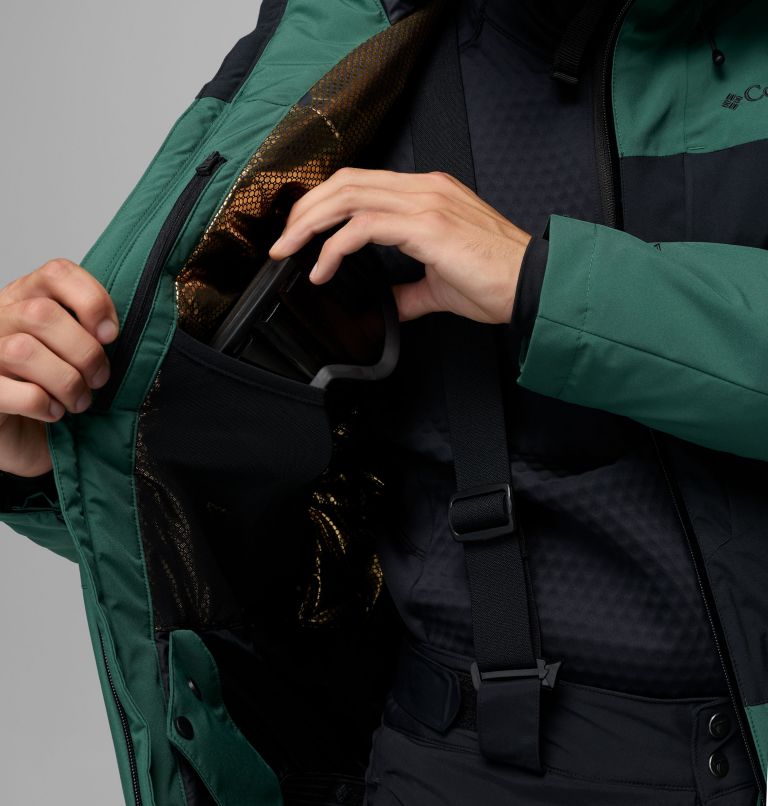Men's Winter District III Jacket, Color: Rain Forest, Black, image 5