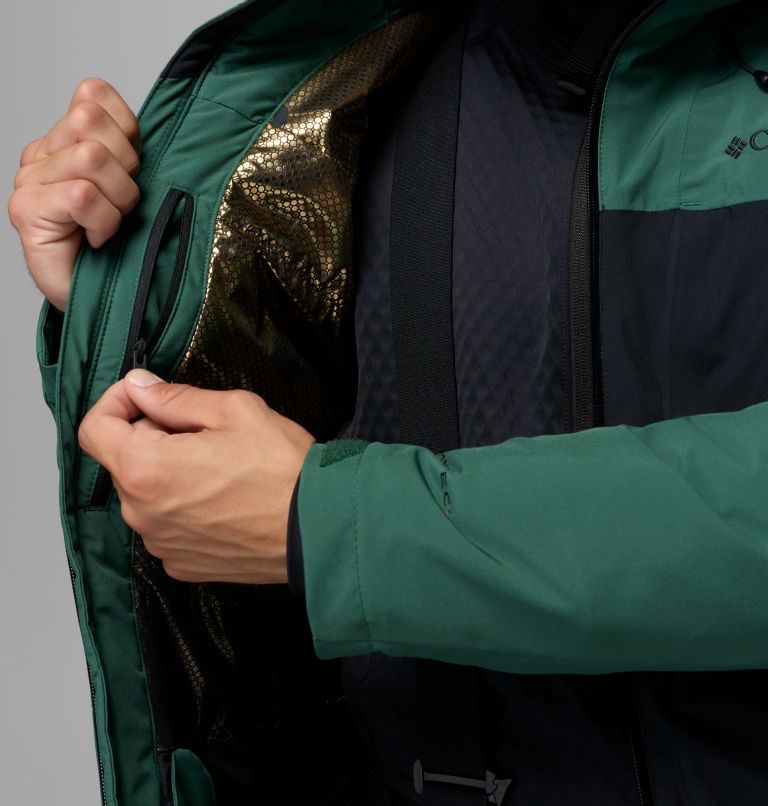 Men's Winter District III Jacket, Color: Rain Forest, Black, image 6