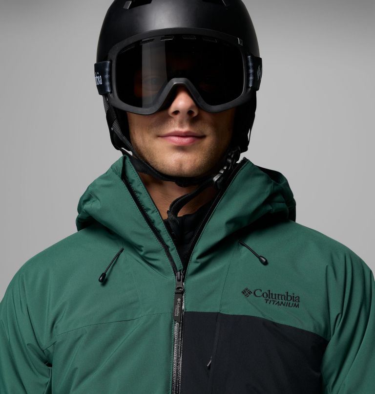 Men's Winter District III Jacket, Color: Rain Forest, Black, image 8