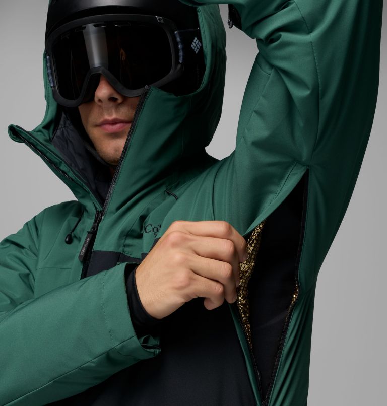 Men's Winter District III Jacket, Color: Rain Forest, Black, image 9