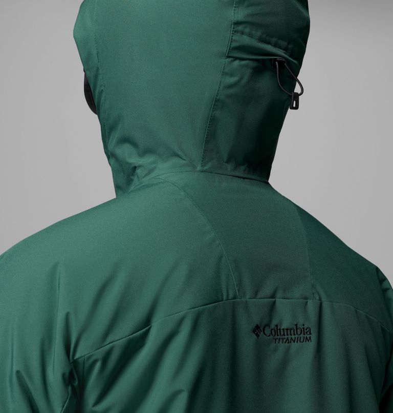 Men's Winter District III Jacket, Color: Rain Forest, Black, image 12