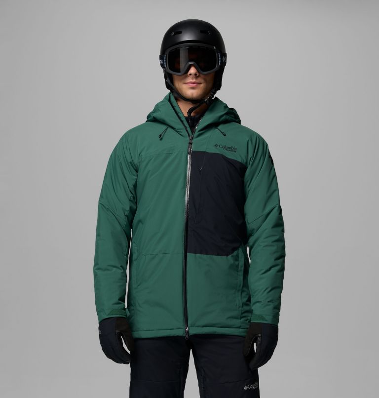 Men's Winter District III Jacket, Color: Rain Forest, Black, image 1