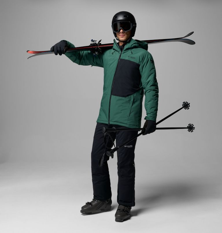 Men's Winter District III Jacket, Color: Rain Forest, Black, image 2