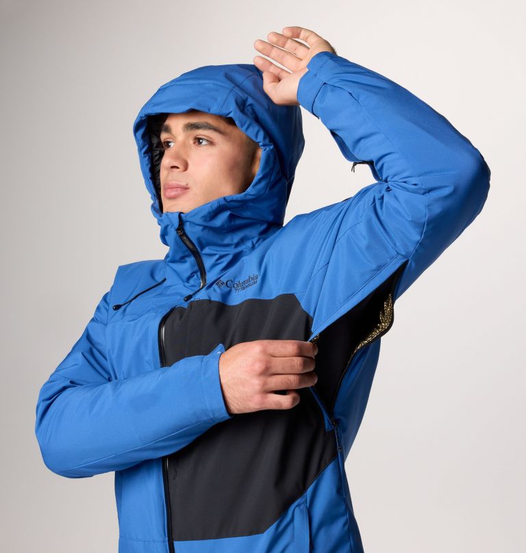 Men's Winter District III Waterproof Ski Jacket, Color: Mountain Blue, Black, image 9