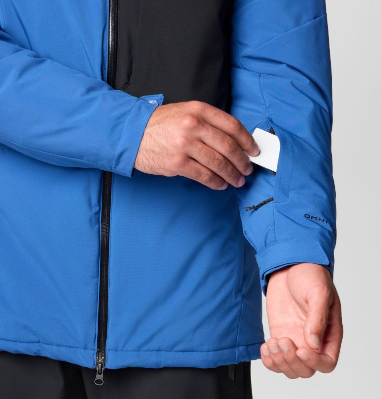 Men's Winter District III Waterproof Ski Jacket, Color: Mountain Blue, Black, image 10