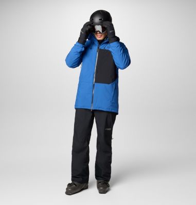 Men's Winter District III Waterproof Ski Jacket, Color: Mountain Blue, Black, image 7