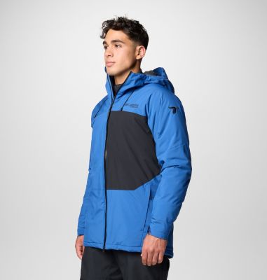 Men's Winter District III Waterproof Ski Jacket, Color: Mountain Blue, Black, image 8