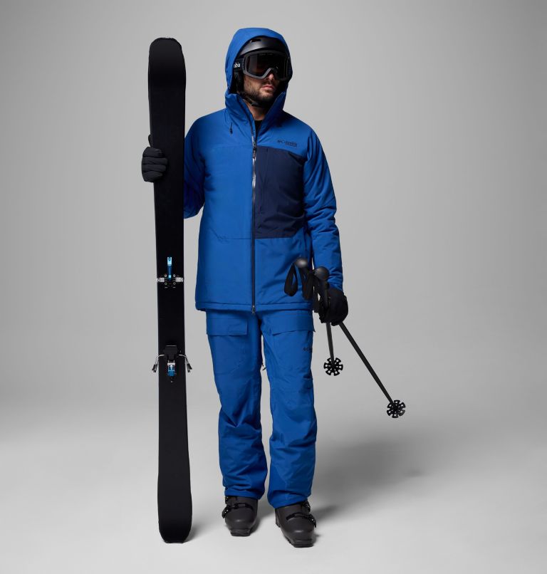 Men's Winter District III Jacket, Color: Mountain Blue, Collegiate Navy, image 2