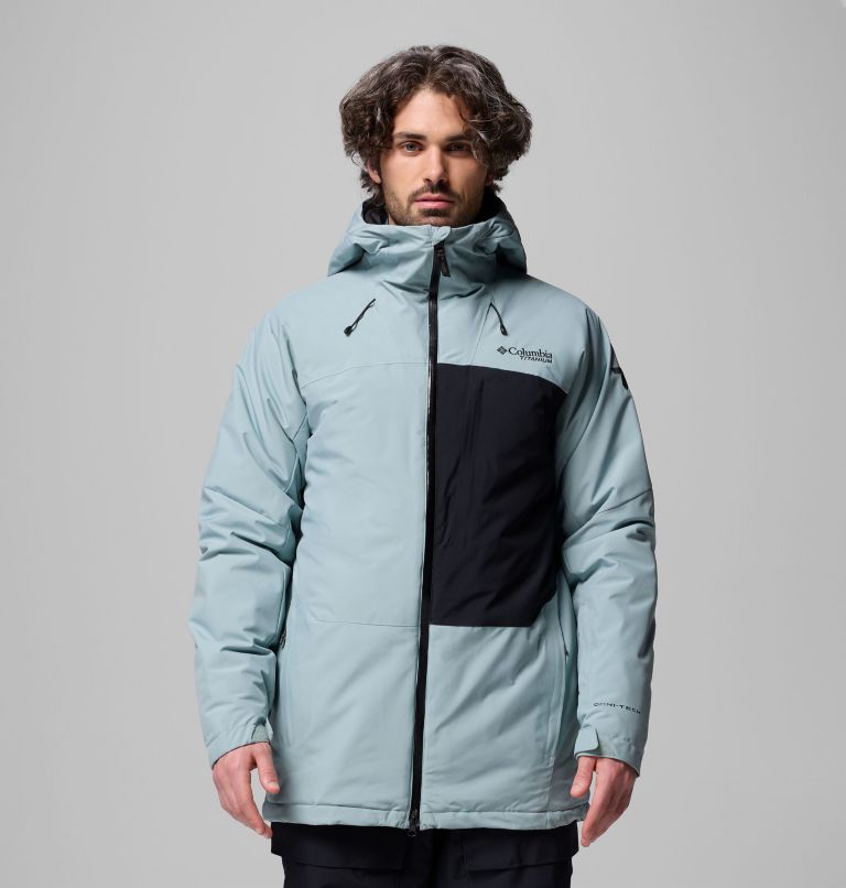 Men's Winter District III Jacket, Color: Crushed Blue, Black, image 1