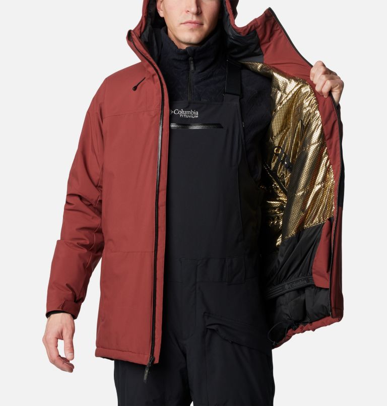 Men's Winter District III Waterproof Ski Jacket, Color: Spice, Black, image 6