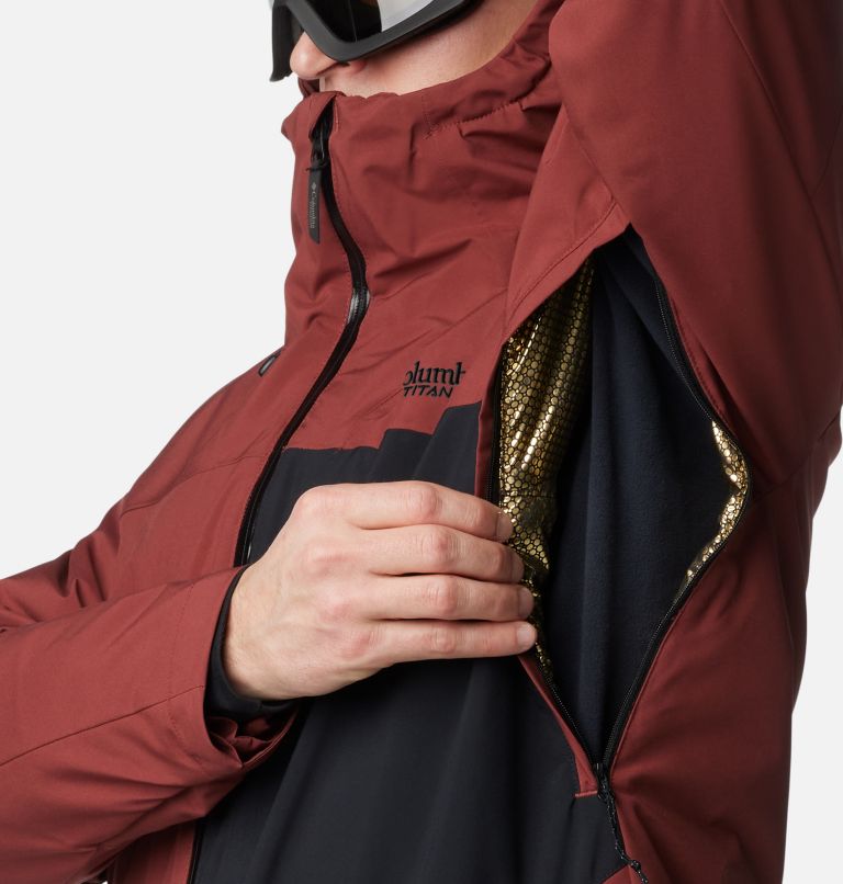 Men's Winter District III Waterproof Ski Jacket, Color: Spice, Black, image 9