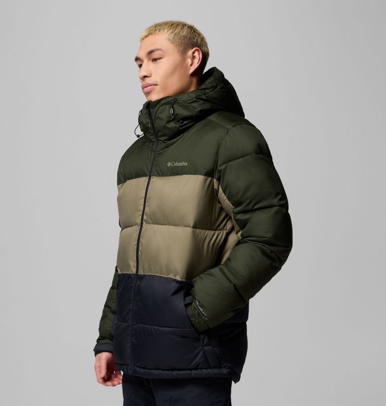 Men's Slope Style Insulated Ski Jacket, Color: Greenscape, Stone Green, Black, image 4