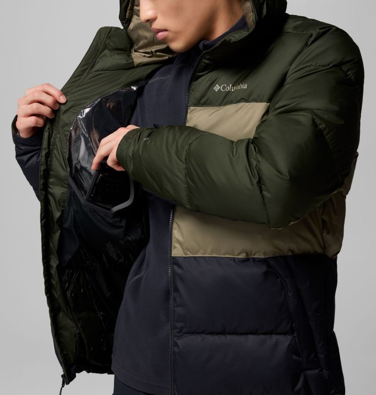 Men's Slope Style Insulated Ski Jacket, Color: Greenscape, Stone Green, Black, image 5