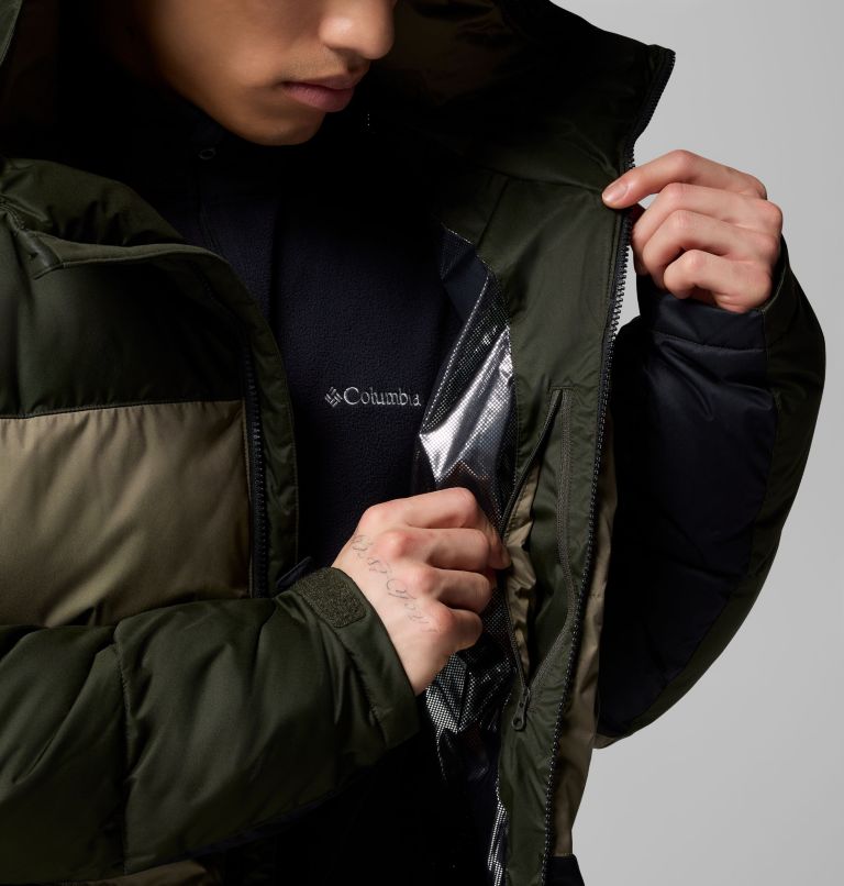 Men's Slope Style Insulated Ski Jacket, Color: Greenscape, Stone Green, Black, image 6