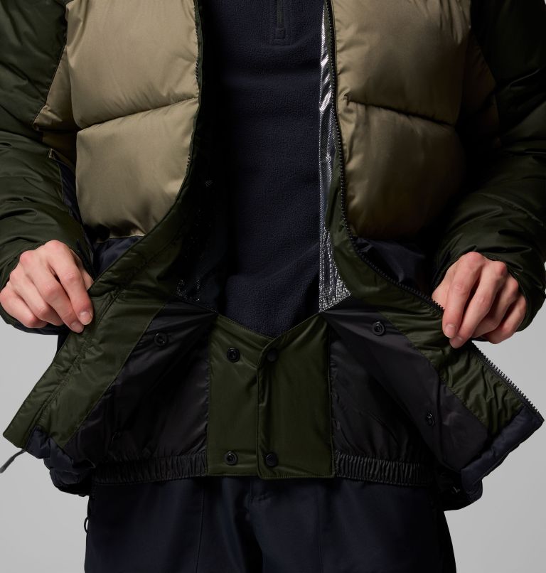 Men's Slope Style Insulated Ski Jacket, Color: Greenscape, Stone Green, Black, image 7