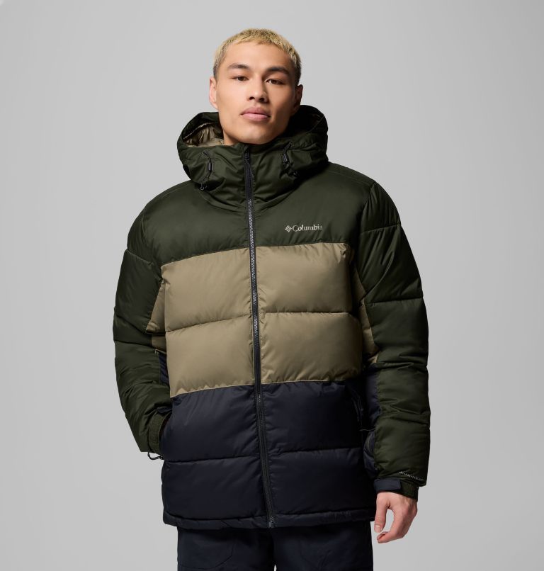 Men's Slope Style Insulated Ski Jacket, Color: Greenscape, Stone Green, Black, image 1
