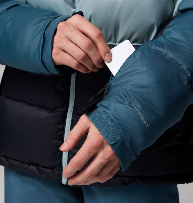 Men's Slope Style Insulated Ski Jacket, Color: Everblue, Crushed Blue, Black, image 10