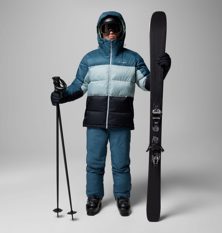 Men's Slope Style Insulated Ski Jacket, Color: Everblue, Crushed Blue, Black, image 2