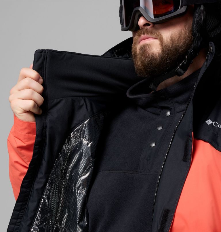 Men's Last Tracks II Waterproof Insulated Ski Jacket - Extended Size, Color: Zing, Black, image 5