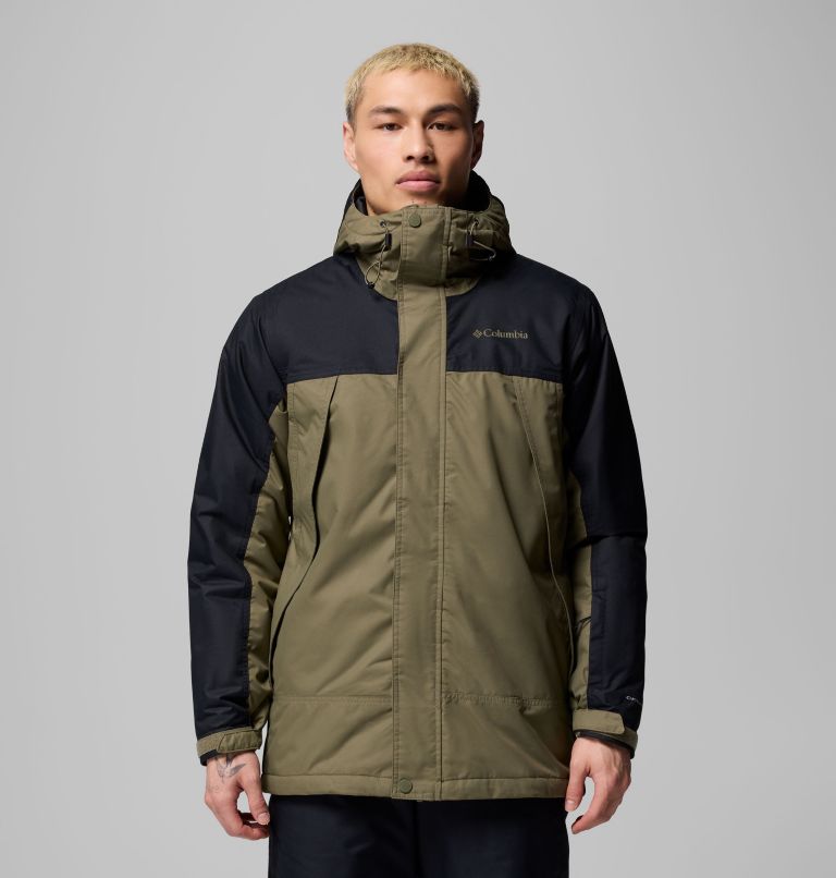 Men's Shotski Jacket, Color: Stone Green, Black, image 1