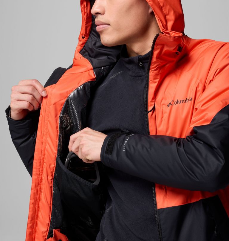 Men's Snowy Summit Jacket, Color: Zing, Black, image 5