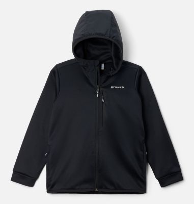 Youth Columbia Tech Hooded Fleece Jacket, Color: Black, image 1