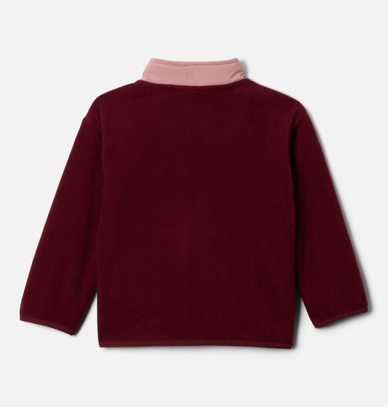 Toddler Sequoia Grove Full Zip Fleece, Color: Rich Wine, Eraser Pink, image 2