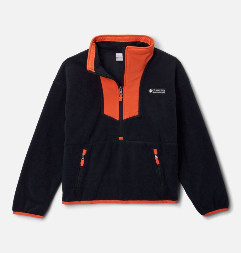 Kids' Sequoia Grove Half Zip Fleece, Color: Black, Zing, image 1