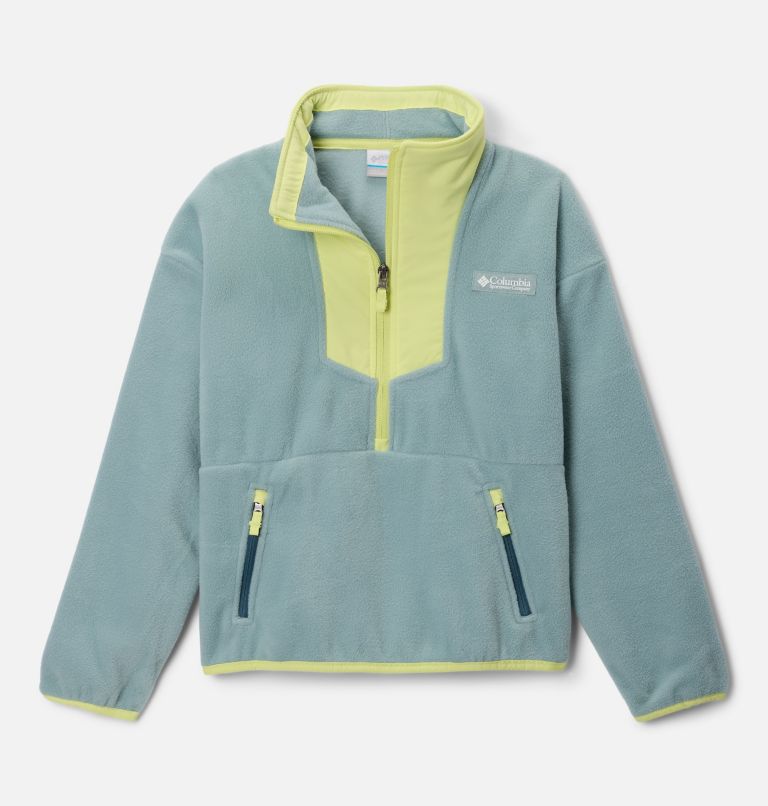 Kids' Sequoia Grove Half Zip Fleece, Color: Crushed Blue, Neon Light, image 1