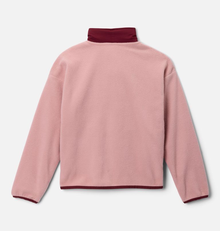 Kids' Sequoia Grove Half Zip Fleece, Color: Eraser Pink, Rich Wine, image 2