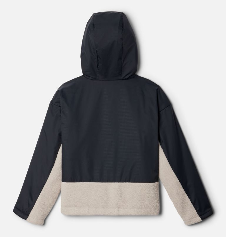 Girls' Benton Springs Novelty Hooded Fleece Jacket, Color: Dark Stone, Black, image 2
