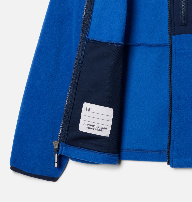 Kids' Fast Trek IV Fleece Full Zip Jacket, Color: Mountain Blue, Collegiate Navy, image 3