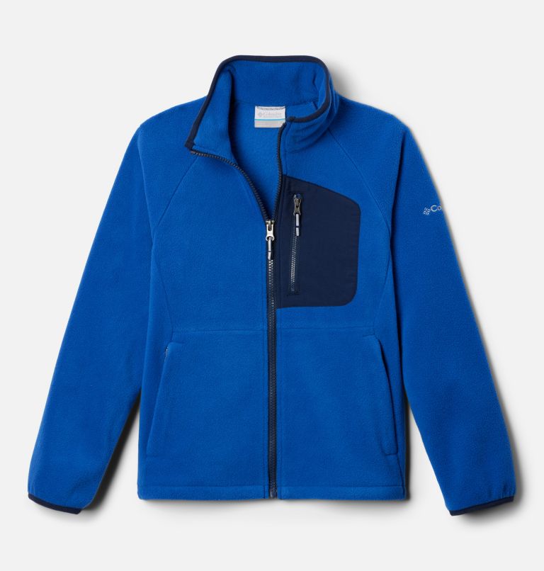 Kids' Fast Trek IV Fleece Full Zip Jacket, Color: Mountain Blue, Collegiate Navy, image 1