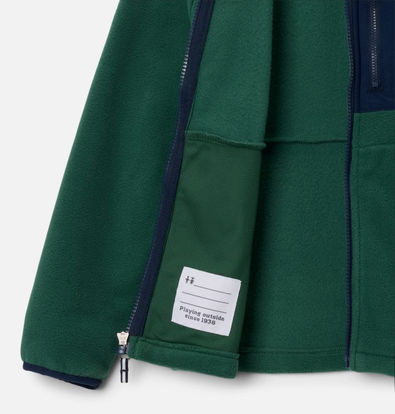 Youth Fast Trek IV Fleece Jacket, Color: Rain Forest, Collegiate Navy, image 3
