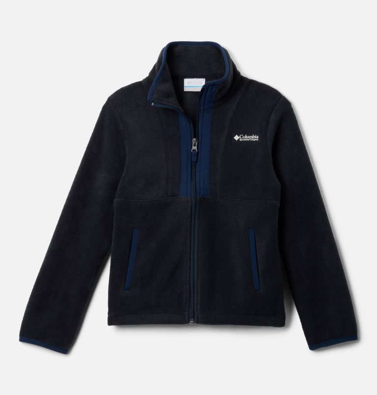 Kids' Back Bowl II Full Zip Fleece Jacket, Color: Black, Collegiate Navy, image 1
