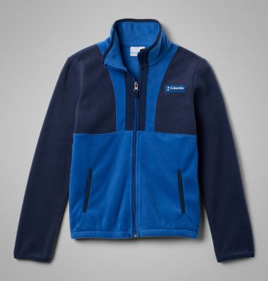 Kids' Back Bowl II Full Zip Fleece Jacket, Color: Collegiate Navy, Mountain Blue, image 9