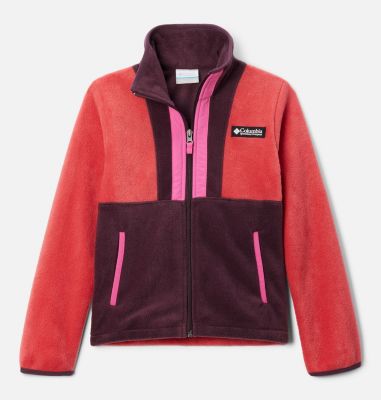 Youth Back Bowl II Fleece Jacket, Color: Daredevil, Moonvista, Pink Ice, image 1