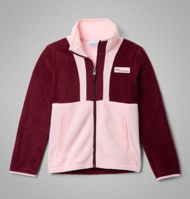 Kids' Back Bowl II Full Zip Fleece Jacket, Color: Rich Wine, Satin Pink, image 1